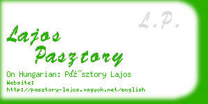 lajos pasztory business card